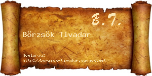 Börzsök Tivadar névjegykártya